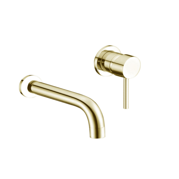 gold wall mounted bathroom tap
