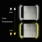 Aspect Led Bathroom Mirror Rectangle 800mm x 600mm with Demister Pad, Touch Sensor with Dimming, CCT Changing, Built-in TUV/CE LED Driver -Landscape or Portrait - Image 2