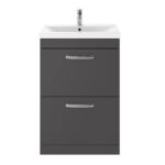 Athena Floor Standing Vanity Unit 600mm 2 Drawer with Basin Option - Image 5