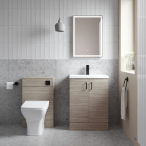 300 x 200 mm White Back To Wall Toilet Slim Concealed Cistern Unit Bathroom Furniture 