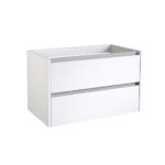 Wall Hung Short Projection Handleless Vanity Unit 800mm 2 Drawer with Basin - Image 2