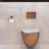 Wall Hung Brushed Rose Gold Toilet with Soft Close Seat - 490mm Projection