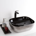 nickel & black basin