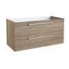 Wall Hung Vanity Unit 1000mm 2 Drawer with Basin Options -Grey Oak