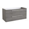 Wall Hung Double Basin Vanity Unit 1200mm 2 Drawer with Basin Options- Grey Ash