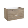 Wall Hung Vanity Unit 800mm 2 Drawer with Basin Options- Grey Oak