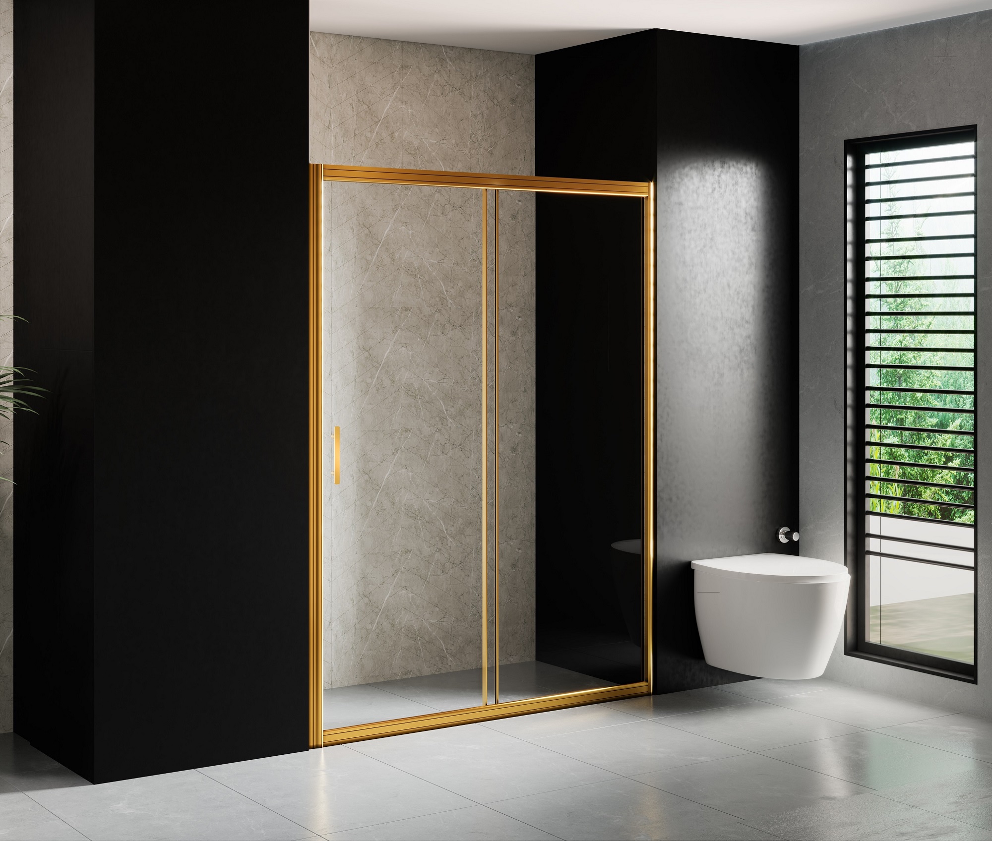 Gold deals shower door